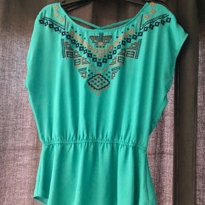 Teal blouse